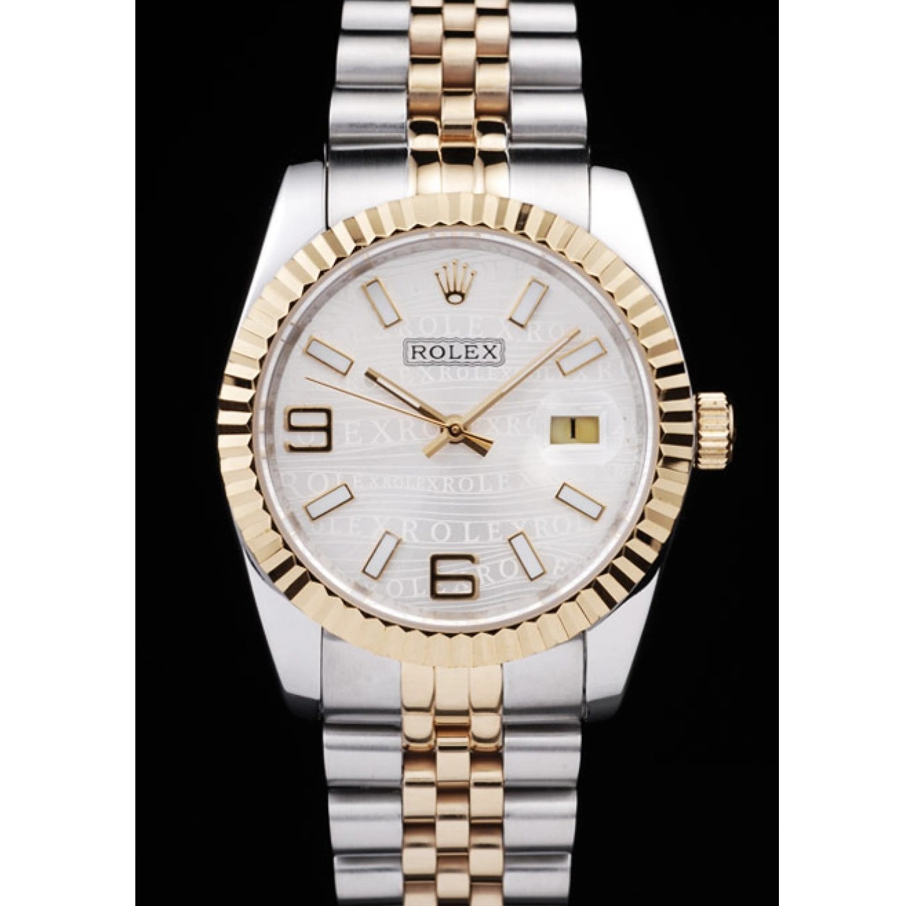 AAA replica watch DateJust Silver Dial Rolex 18k Stainless Plated Tone Gold Steel 98084 Two 0719